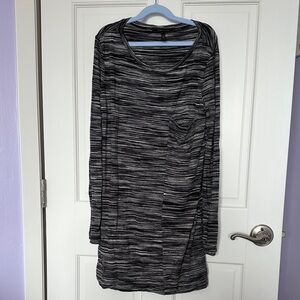 BCBGMaxAzria Black and Gray Long Sleeve Dress